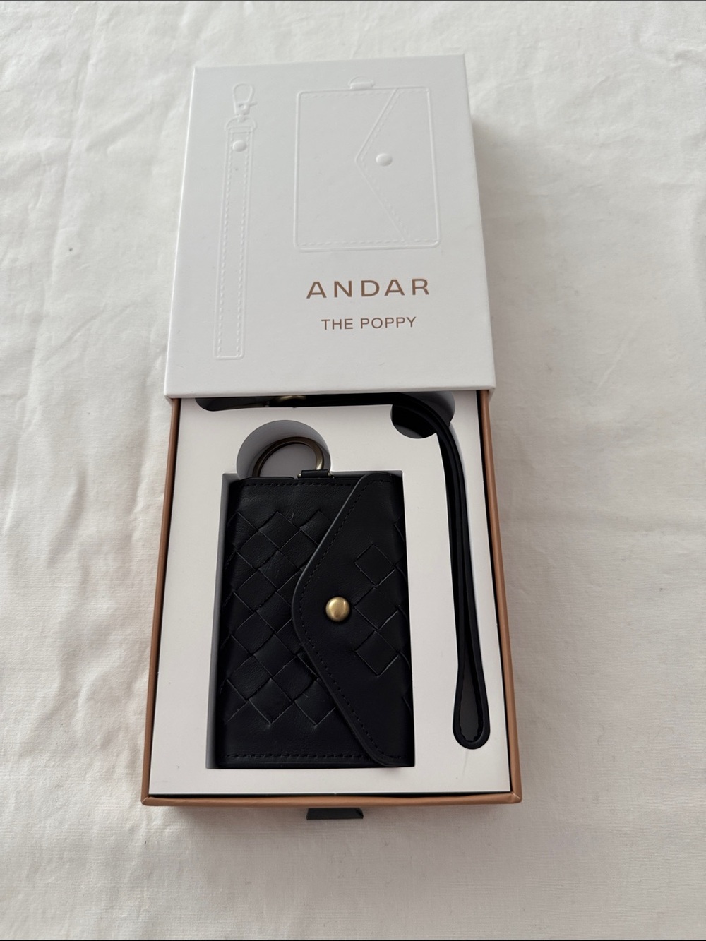 ANDAR The Poppy Black Card & Key Holder